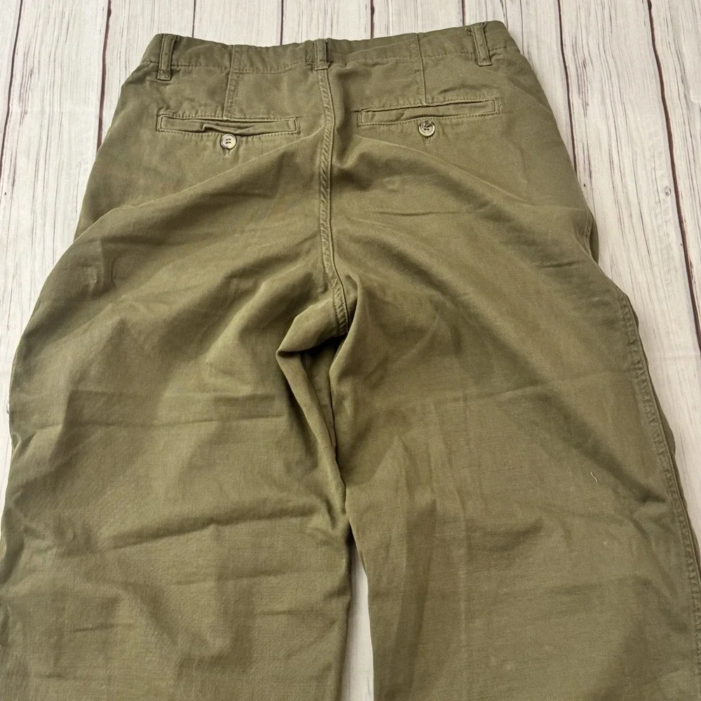 Free People Pants Women 0 Olive Green Wide Leg Pleated High Rise Casual Trousers